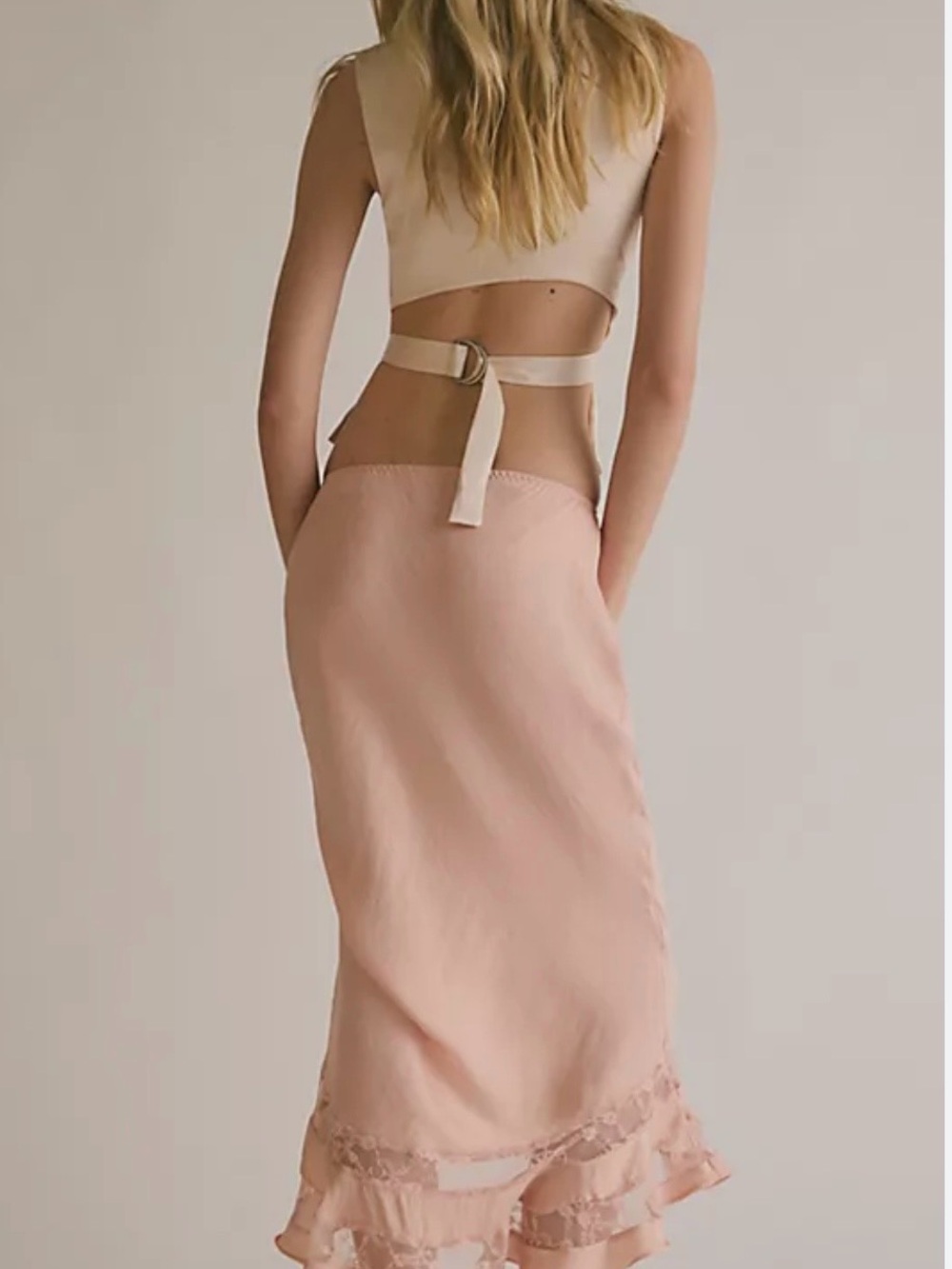 Free People Lacy Feminine Skirt or Layering Piece. Stunning Size L NWT